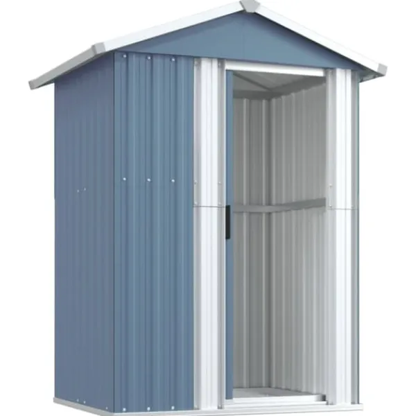 Discount Haveskur i galvaniseret stål - Rummelig opbevaring | Farve: Grå | Størrelse: 126x97,5x177 cm Skure, Garager & Carports