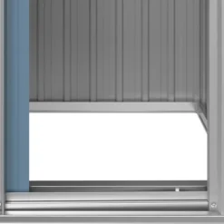 Discount Haveskur i galvaniseret stål - Rummelig opbevaring | Farve: Grå | Størrelse: 126x97,5x177 cm Skure, Garager & Carports