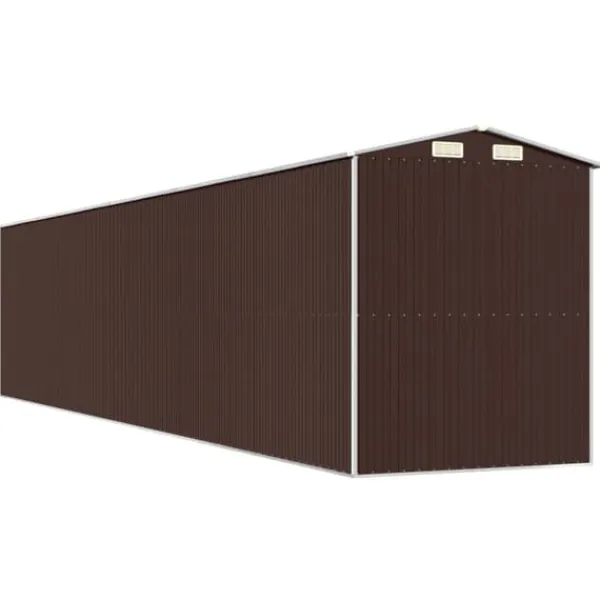 Skure, Garager & Carports^Haveskur i galvaniseret stål - Rummelig opbevaring | Farve: Mørkebrun | Størrelse: 192x938x223 cm