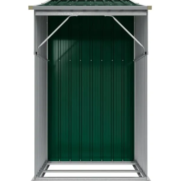 Online Haveskur i galvaniseret stål - Udendørs opbevaring | Farve: Grøn | Størrelse: 277x93x179 cm Skure, Garager & Carports