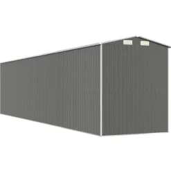 Discount Haveskur i galvaniseret stål - Rummelig opbevaringsløsning | Farve: Lysegrå | Størrelse: 192x85x223 cm Skure, Garager & Carports