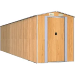 Outlet Haveskur i galvaniseret stål - Rummelig opbevaring | Farve: Lysebrun | Størrelse: 192x772x223 cm Skure, Garager & Carports