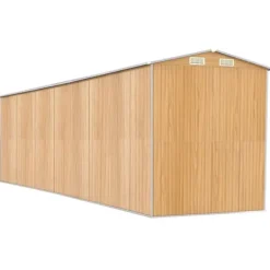 Outlet Haveskur i galvaniseret stål - Rummelig opbevaring | Farve: Lysebrun | Størrelse: 192x772x223 cm Skure, Garager & Carports