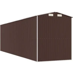 Skure, Garager & Carports^Haveskur i galvaniseret stål - Rummelig opbevaring | Farve: Mørkebrun | Størrelse: 192x689x223 cm