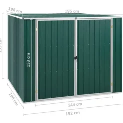 Online Haveskur i galvaniseret stål til opbevaring | L: 195 cm | B: 198 cm | H: 159 cm | Farve: Grøn Skure, Garager & Carports