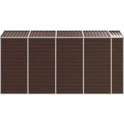 Skure, Garager & Carports^Haveskur i galvaniseret stål - Praktisk og robust opbevaring | Farve: Brun | Størrelse: 191x385x198 cm