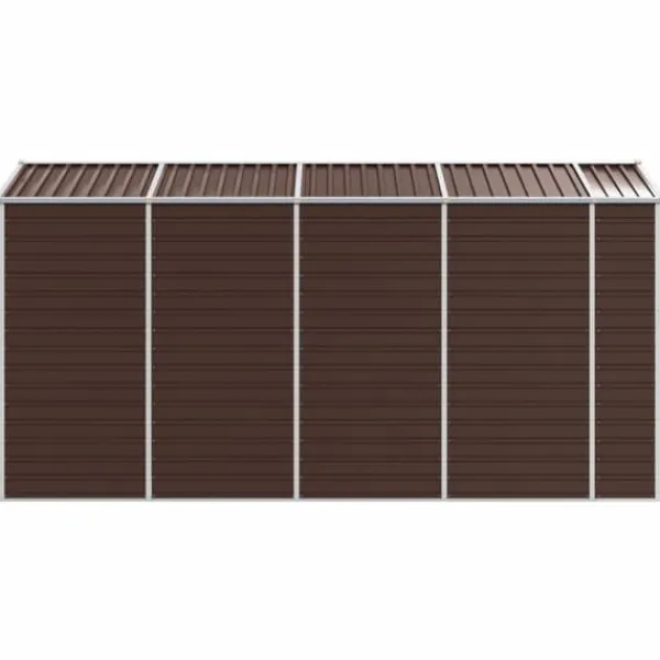 Skure, Garager & Carports^Haveskur i galvaniseret stål - Praktisk og robust opbevaring | Farve: Brun | Størrelse: 191x385x198 cm