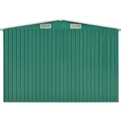 Skure, Garager & Carports^Haveskur i galvaniseret stål - Holdbart opbevaringshus | Størrelse: 257x990x181 cm | Farve: Grøn