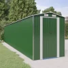 Skure, Garager & Carports^Haveskur i galvaniseret stål - Rummelig opbevaring | Farve: Grøn | Størrelse: 192x938x223 cm
