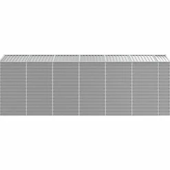 Skure, Garager & Carports^Haveskur i galvaniseret stål - Multifunktionel opbevaring | Farve: Lysegrå | Størrelse: 191x555x198 cm