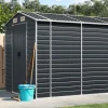 New Haveskur i galvaniseret stål - Robust opbevaring | Farve: Antracitgrå | Størrelse: 191x640x198 cm Skure, Garager & Carports