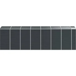New Haveskur i galvaniseret stål - Robust opbevaring | Farve: Antracitgrå | Størrelse: 191x640x198 cm Skure, Garager & Carports