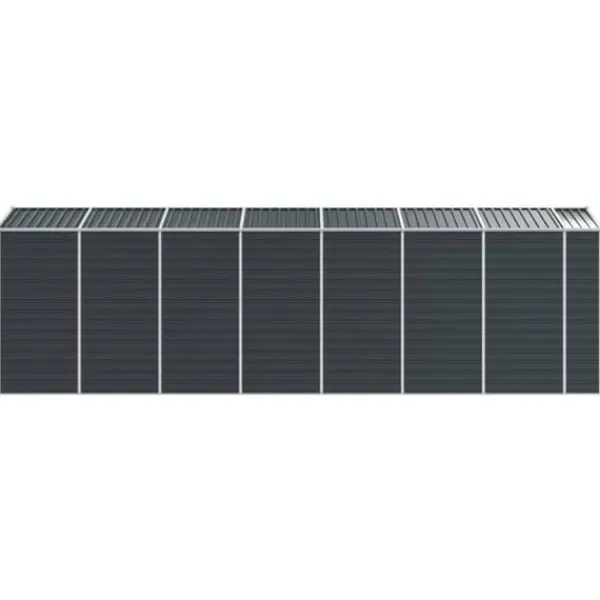 New Haveskur i galvaniseret stål - Robust opbevaring | Farve: Antracitgrå | Størrelse: 191x640x198 cm Skure, Garager & Carports