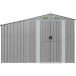 Skure, Garager & Carports^Haveskur i galvaniseret stål - Multiskur til værktøjer | Størrelse: 277x93x179 cm | Farve: Grå