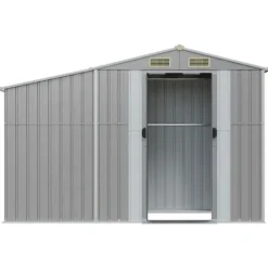 Skure, Garager & Carports^Haveskur i galvaniseret stål - Multiskur til værktøjer | Størrelse: 277x93x179 cm | Farve: Grå