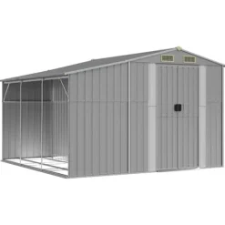 Hot Haveskur i galvaniseret stål - Robust opbevaring | Farve: Grå | Størrelse: 277x279x179 cm Skure, Garager & Carports