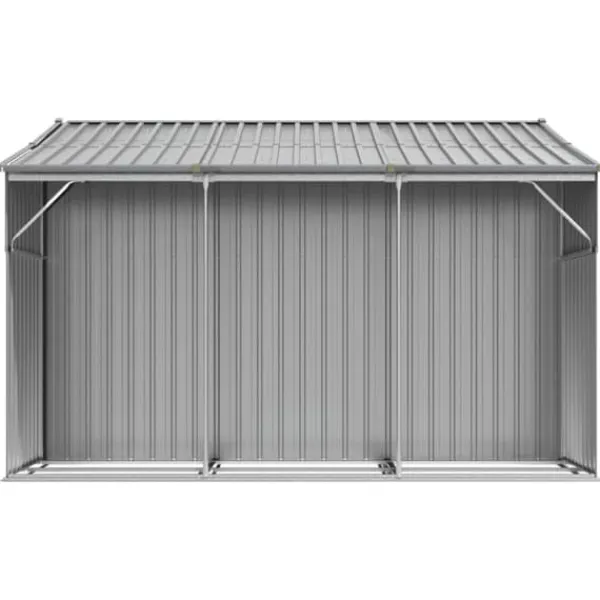 Hot Haveskur i galvaniseret stål - Robust opbevaring | Farve: Grå | Størrelse: 277x279x179 cm Skure, Garager & Carports