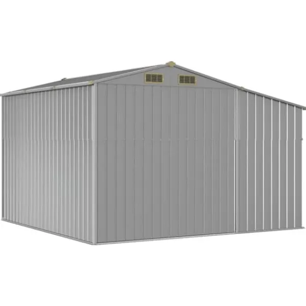 Hot Haveskur i galvaniseret stål - Robust opbevaring | Farve: Grå | Størrelse: 277x279x179 cm Skure, Garager & Carports