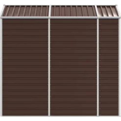 Skure, Garager & Carports^Haveskur i galvaniseret stål - Multifunktionelt udendørs opbevaringsskur | Farve: Brun | Størrelse: 191x215x198 cm