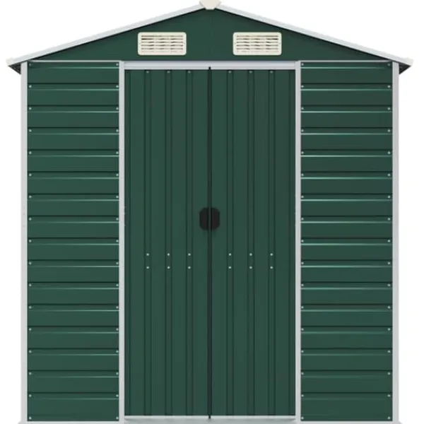 Haveskur i galvaniseret stål - Robuste opbevaringsløsninger | Farve: Grøn | Størrelse: 191x725x198 cm Skure, Garager & Carports