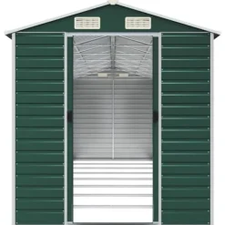 Haveskur i galvaniseret stål - Robuste opbevaringsløsninger | Farve: Grøn | Størrelse: 191x725x198 cm Skure, Garager & Carports