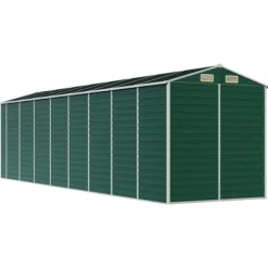 Haveskur i galvaniseret stål - Robuste opbevaringsløsninger | Farve: Grøn | Størrelse: 191x725x198 cm Skure, Garager & Carports
