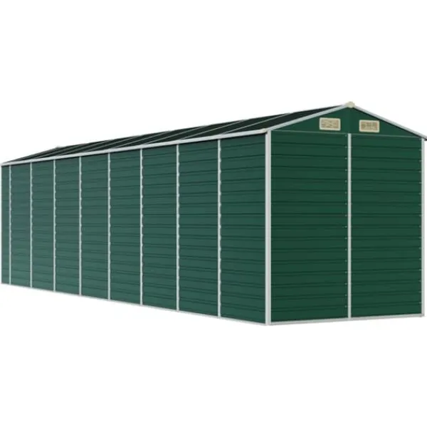 Haveskur i galvaniseret stål - Robuste opbevaringsløsninger | Farve: Grøn | Størrelse: 191x725x198 cm Skure, Garager & Carports