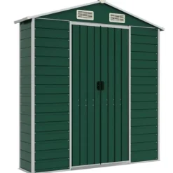 Haveskur i galvaniseret stål - Robuste opbevaringsløsninger | Farve: Grøn | Størrelse: 191x725x198 cm Skure, Garager & Carports