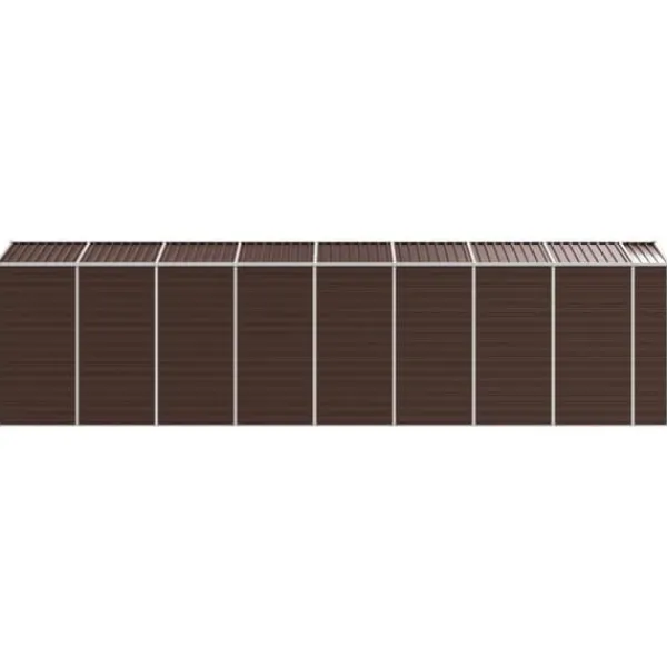 Skure, Garager & Carports^Haveskur i galvaniseret stål - Multifunktionel opbevaring | Størrelse: 191x725x198 cm | Farve: Brun