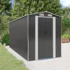 Online Haveskur i galvaniseret stål - Rummeligt opbevaringsskur | Farve: Antracitgrå | Størrelse: 192x440x223 cm Skure, Garager & Carports