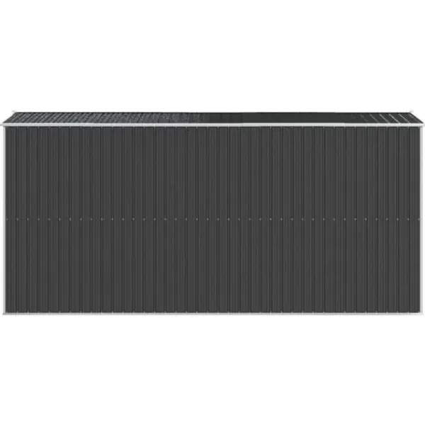 Online Haveskur i galvaniseret stål - Rummeligt opbevaringsskur | Farve: Antracitgrå | Størrelse: 192x440x223 cm Skure, Garager & Carports