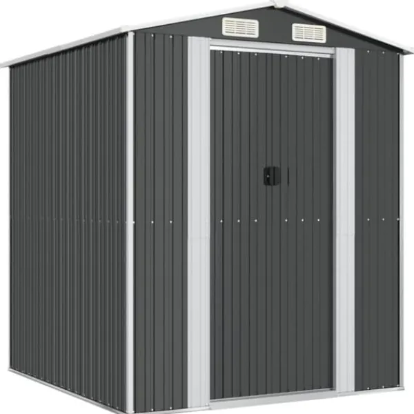 Skure, Garager & Carports^Haveskur i galvaniseret stål - Rummelig opbevaringsløsning | Farve: Antracitgrå | Størrelse: 192x191x223 cm