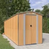 Outlet Haveskur i galvaniseret stål - Rummeligt opbevaringsskur | Farve: Lysebrun | Størrelse: 192x689x223 cm Skure, Garager & Carports