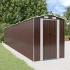 Discount Haveskur i galvaniseret stål - Rummelig opbevaringsløsning | Farve: Mørkebrun | Størrelse: 192x102x223 cm Skure, Garager & Carports