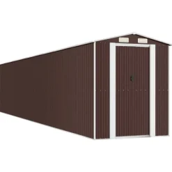 Discount Haveskur i galvaniseret stål - Rummelig opbevaringsløsning | Farve: Mørkebrun | Størrelse: 192x102x223 cm Skure, Garager & Carports