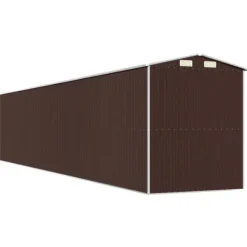 Discount Haveskur i galvaniseret stål - Rummelig opbevaringsløsning | Farve: Mørkebrun | Størrelse: 192x102x223 cm Skure, Garager & Carports