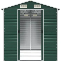 Online Haveskur i galvaniseret stål - Multifunktionel opbevaring | Farve: Grøn | Størrelse: 191x300x198 cm Skure, Garager & Carports