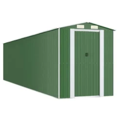 Skure, Garager & Carports^Haveskur i galvaniseret stål - Rummelig opbevaringsløsning | Farve: Grøn | Størrelse: 192x85x223 cm