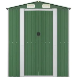 Skure, Garager & Carports^Haveskur i galvaniseret stål - Rummelig opbevaringsløsning | Farve: Grøn | Størrelse: 192x85x223 cm