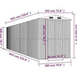 Skure, Garager & Carports^Haveskur i galvaniseret stål - Rummelig opbevaringsløsning | Farve: Grøn | Størrelse: 192x85x223 cm