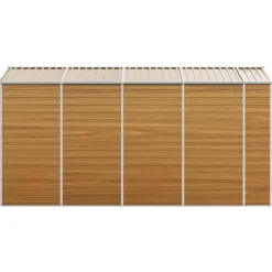 Skure, Garager & Carports^Haveskur i galvaniseret stål - Multifunktionel opbevaring | Farve: Lysebrun | Størrelse: 191x385x198 cm