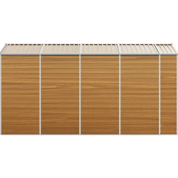 Skure, Garager & Carports^Haveskur i galvaniseret stål - Multifunktionel opbevaring | Farve: Lysebrun | Størrelse: 191x385x198 cm