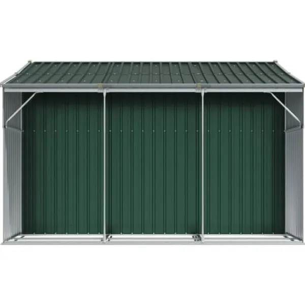 Skure, Garager & Carports^Haveskur i galvaniseret stål - Opbevaringsskur til haveværktøj | Farve: Grøn | Størrelse: 277x279x179 cm