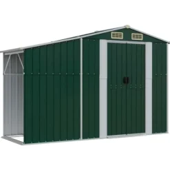 Skure, Garager & Carports^Haveskur i galvaniseret stål - Opbevaringsskur til haveværktøj | Farve: Grøn | Størrelse: 277x279x179 cm
