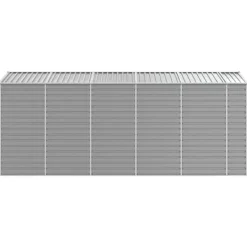 Skure, Garager & Carports^Haveskur i galvaniseret stål - Multifunktionelt opbevaringsskur | Farve: Lysegrå | Størrelse: 191x470x198 cm
