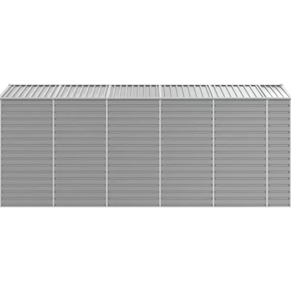 Skure, Garager & Carports^Haveskur i galvaniseret stål - Multifunktionelt opbevaringsskur | Farve: Lysegrå | Størrelse: 191x470x198 cm