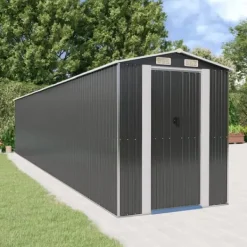Skure, Garager & Carports^Haveskur i galvaniseret stål - Rummelig opbevaring | Farve: Antracitgrå | Størrelse: 192x102x223 cm