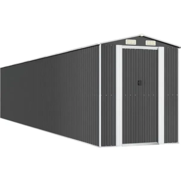 Skure, Garager & Carports^Haveskur i galvaniseret stål - Rummelig opbevaring | Farve: Antracitgrå | Størrelse: 192x102x223 cm