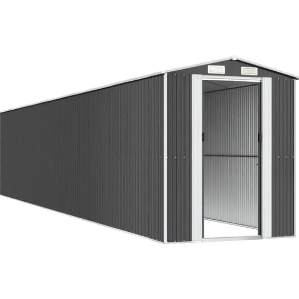 Skure, Garager & Carports^Haveskur i galvaniseret stål - Rummelig opbevaring | Farve: Antracitgrå | Størrelse: 192x102x223 cm