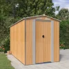 Skure, Garager & Carports^Haveskur i galvaniseret stål - Rummeligt opbevaringsskur | Farve: Lysebrun | Størrelse: 192x357x223 cm